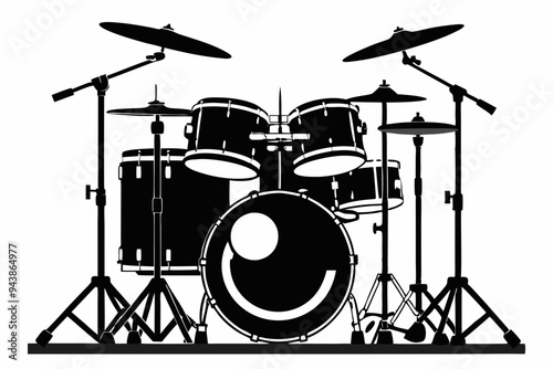 Drum Set silhouette vector illustration