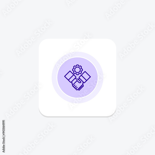 Partnership Support icon, support, partnership, collaboration, teamwork line icon, editable vector icon, pixel perfect, illustrator ai file