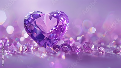 A bright background with a lavender diamond shaped like a heart