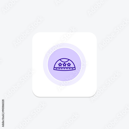Prayer Cap icon, cap, religious, islamic headwear, prayer cap traditional head covering line icon, editable vector icon, pixel perfect, illustrator ai file