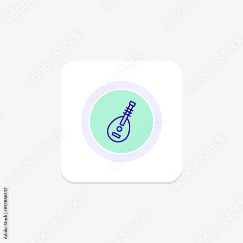 Traditional Oud icon, oud, musical instrument, arabic music, traditional oud cultural instrument line icon, editable vector icon, pixel perfect, illustrator ai file