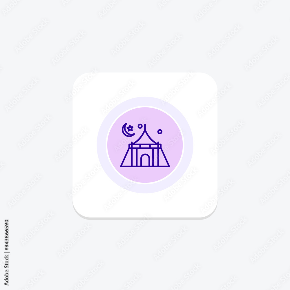 Obraz premium Ramadan Tent icon, tent, cultural, ramadan decoration, ramadan tent festive decoration line icon, editable vector icon, pixel perfect, illustrator ai file