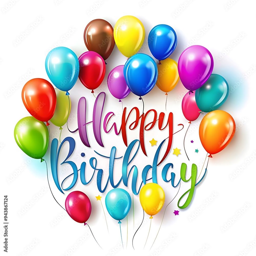 Happy birthday background with colored balloons Happy birthday background with colored balloons