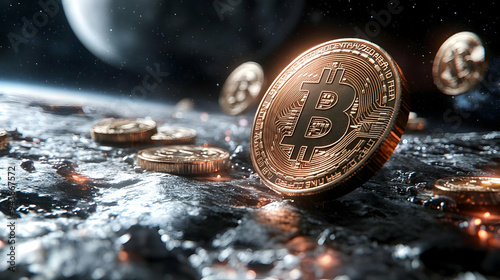 Bitcoin cryptocurrency coin...