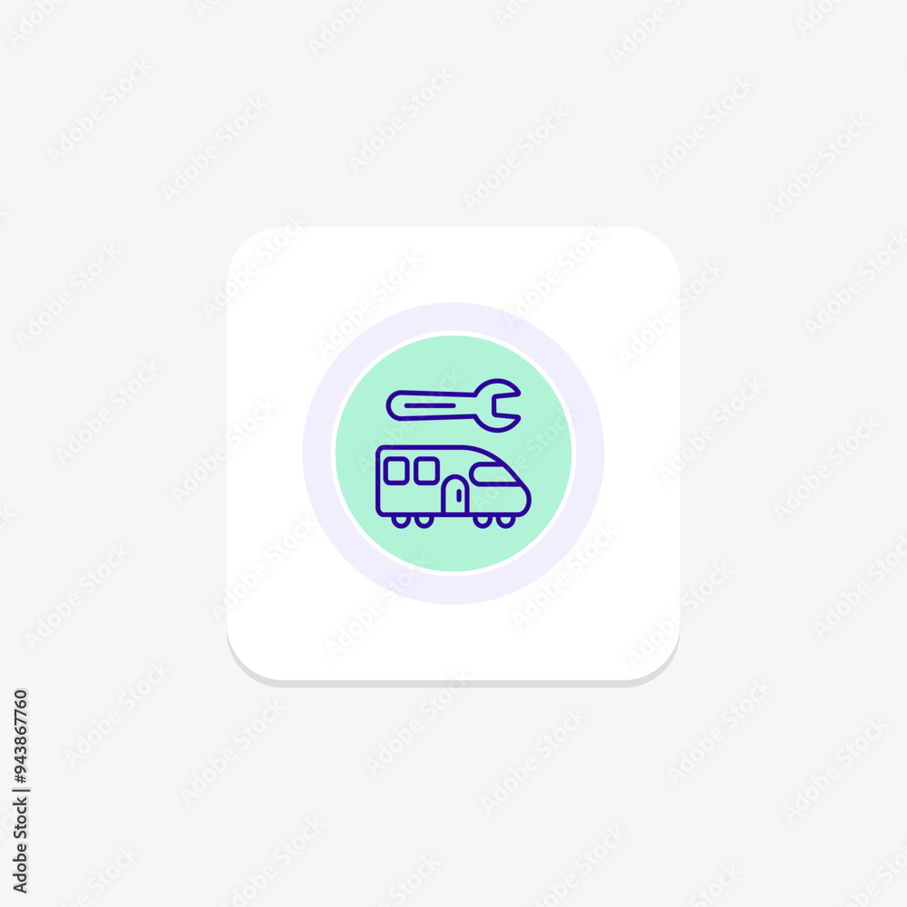 Train Repair line icon , vector, pixel perfect, illustrator file Train Repair line icon , vector, pixel perfect, illustrator file