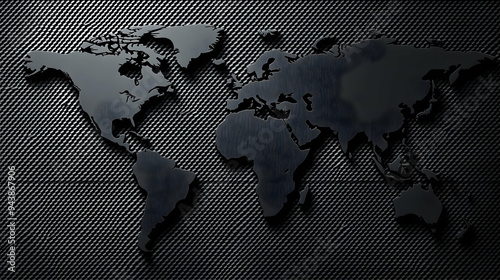 Black and white 3D world ma...