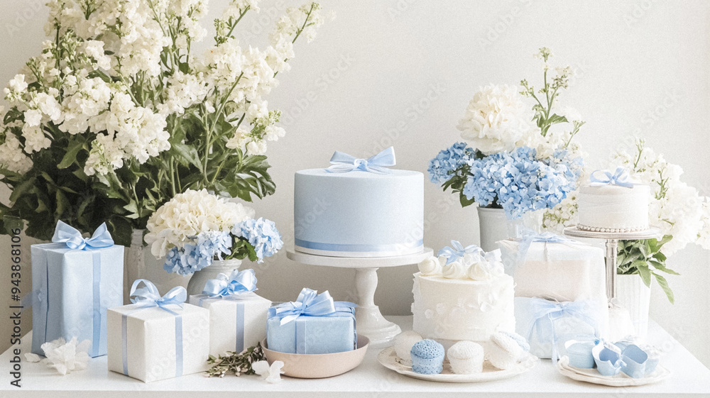 Baby shower or baby welcoming celebration at home, party decor and holiday decoration idea Baby shower or baby welcoming celebration at home, party decor and holiday decoration idea