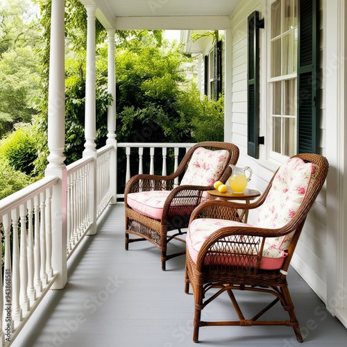 table and chairs in a garden