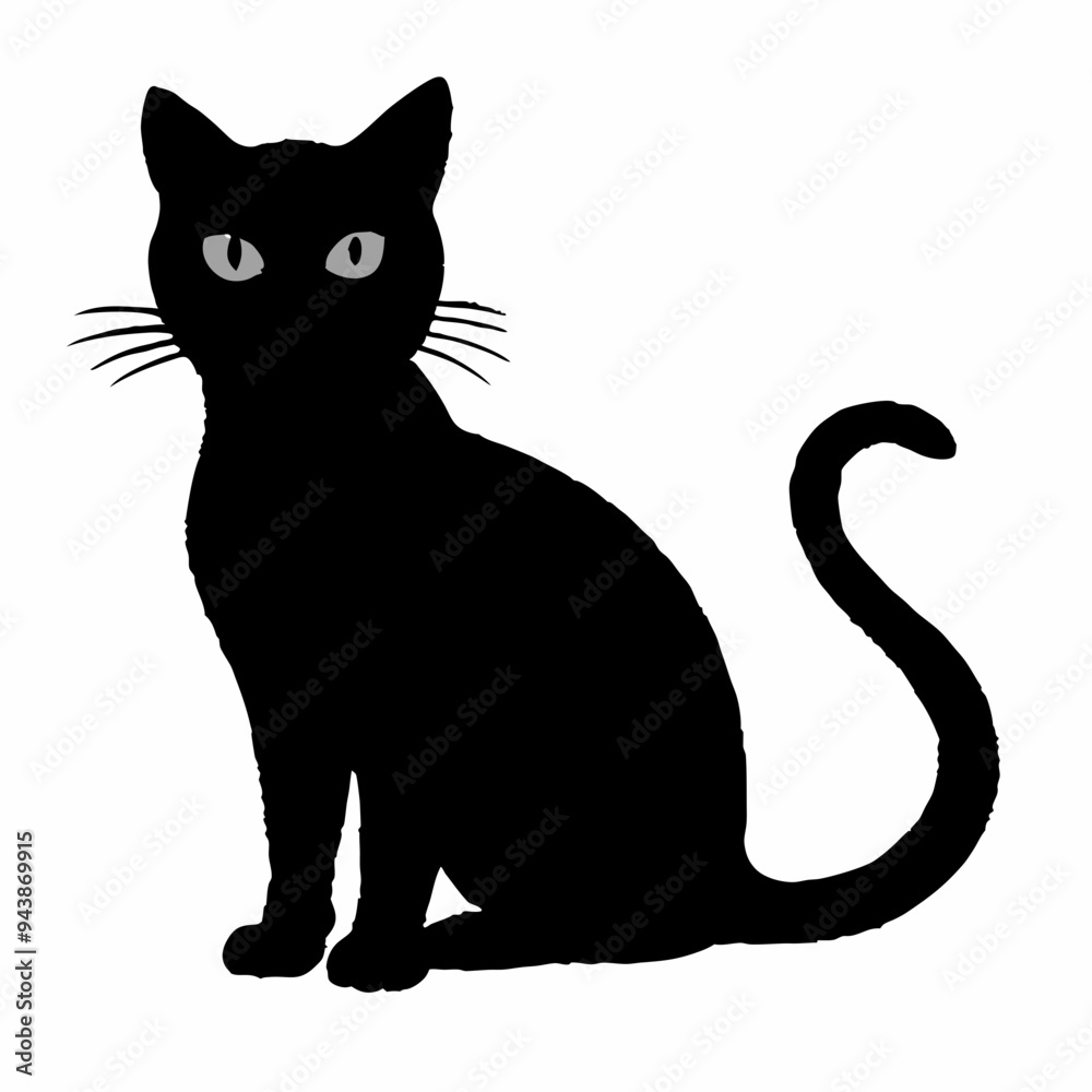 cat silhouette black vector SVG