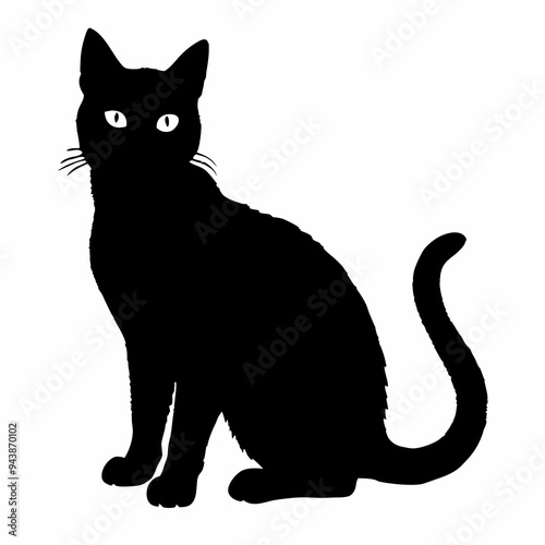 cat silhouette black vector SVG