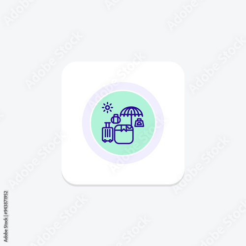 Vacation Packages icon, travel packages, holiday packages, getaway packages, vacation deals line icon, editable vector icon, pixel perfect, illustrator ai file