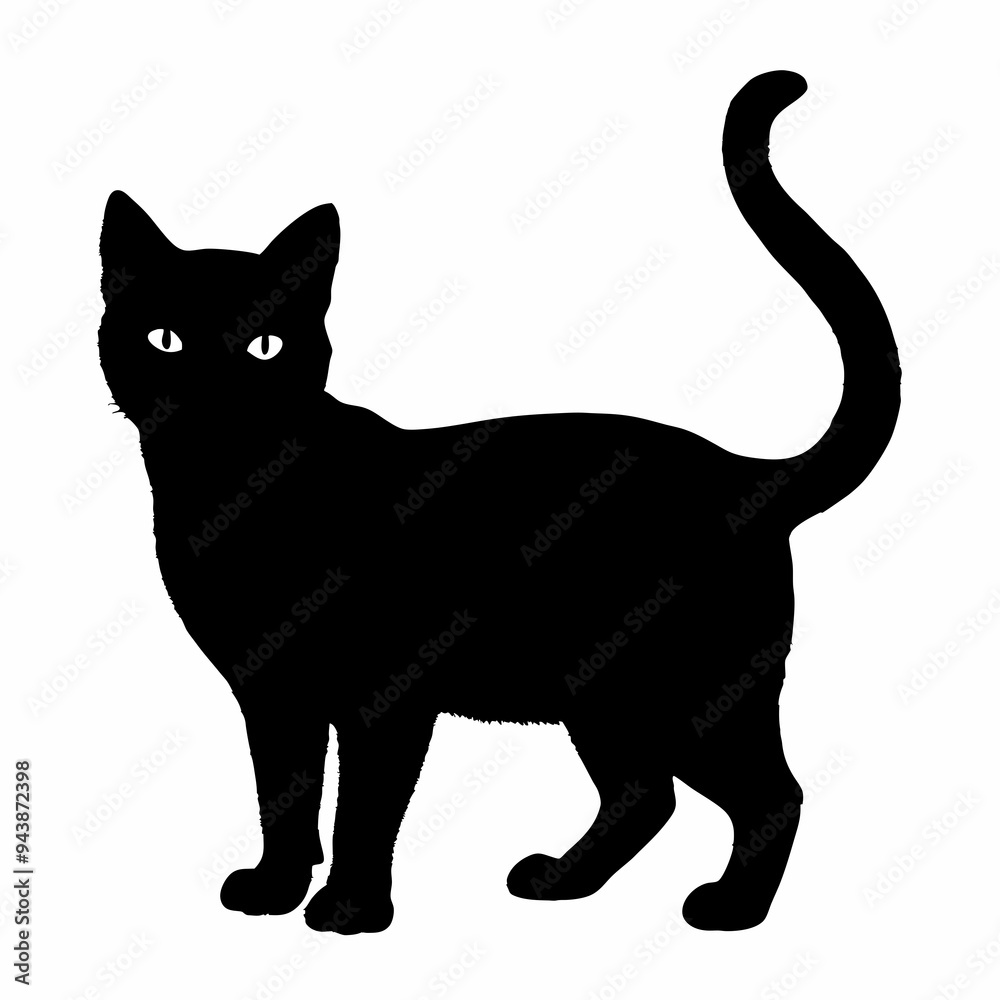 cat silhouette black vector SVG