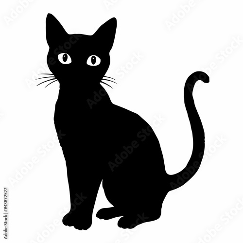 cat silhouette black vector SVG