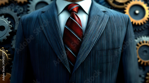 Closeup of a blue pinstripe...