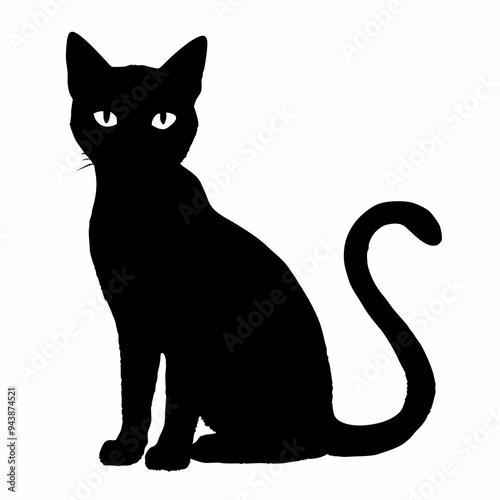 Wallpaper Mural cat silhouette black vector SVG Torontodigital.ca