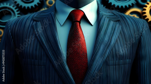 Close-up of a man's suit wi...