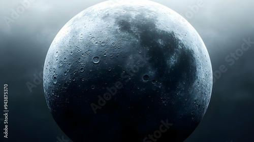 Closeup of a moon with crat...