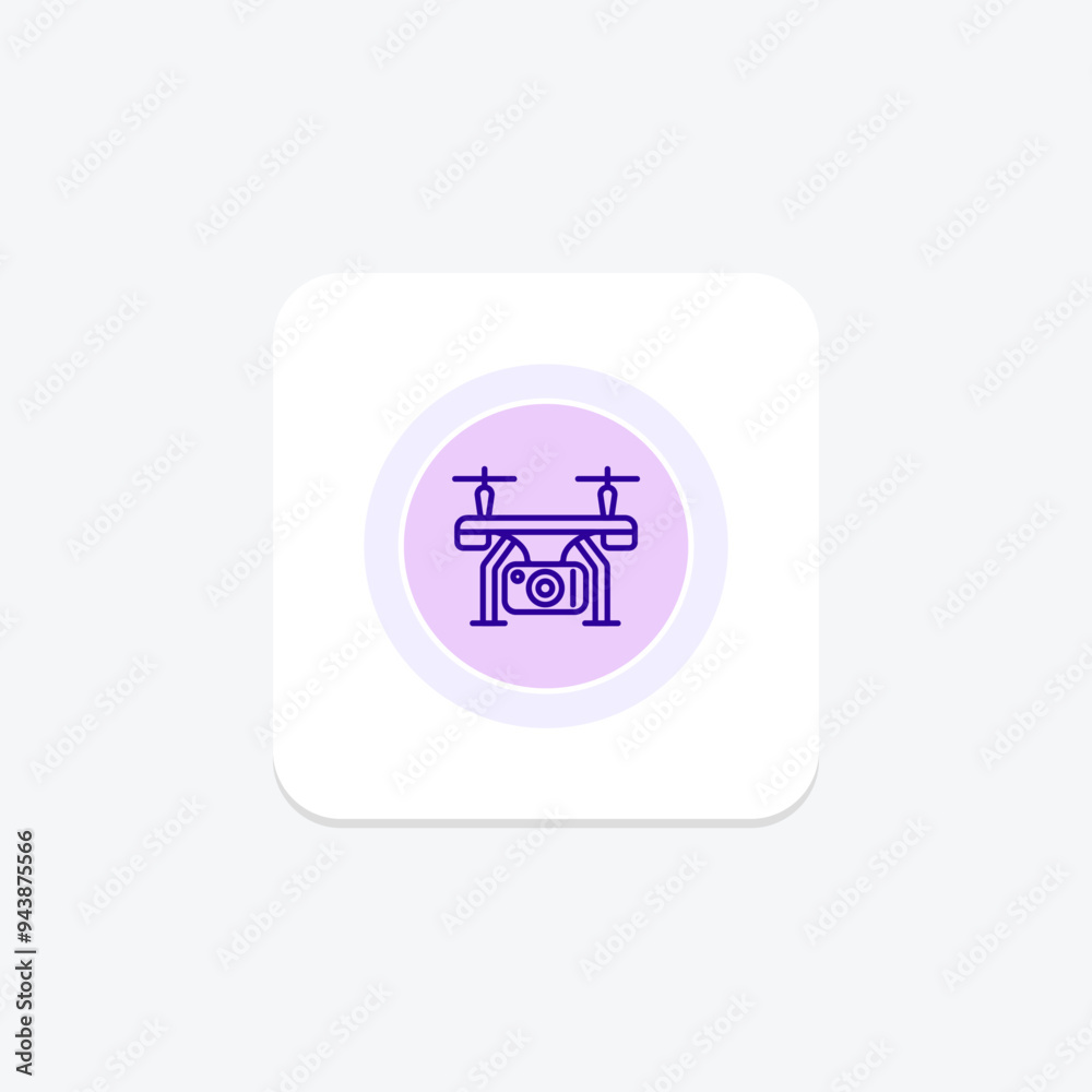 Drone camera purple line icon on a colorful circle, stylish icon, ai illustrator file Drone camera purple line icon on a colorful circle, stylish icon, ai illustrator file