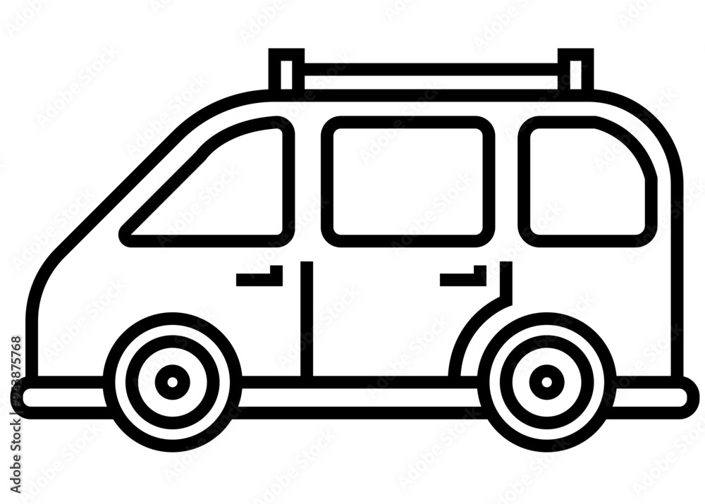 line art mini bus transport outline illustration line art mini bus transport outline illustration