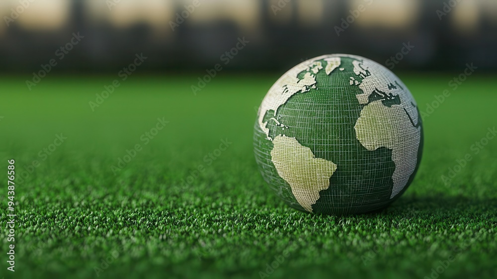 Conceptual image of a global grid powered entirely by renewable sources, green energy network, sustainable future Conceptual image of a global grid powered entirely by renewable sources, green energy network, sustainable future