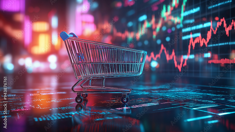 E-commerce Metrics Futuristic Background for Online Retail Analytics. E-commerce Metrics Futuristic Background for Online Retail Analytics.