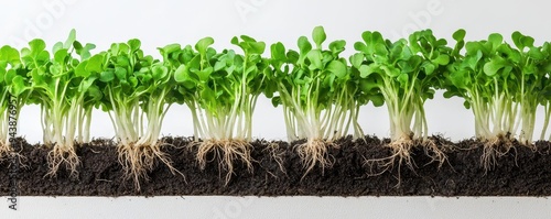 Detailed cross-section of a hydroponic system showing root development in nutrient solution, hydroponic anatomy, plant biology photo