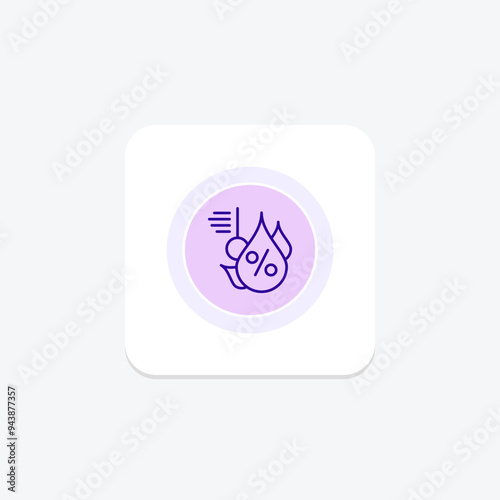 Humidity icon, moisture, weather, icon, dampness line icon, editable vector icon, pixel perfect, illustrator ai file photo