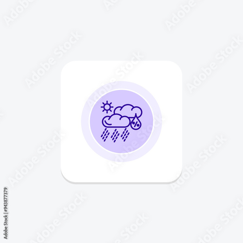 Precipitation icon, rain, weather, icon, snow line icon, editable vector icon, pixel perfect, illustrator ai file photo