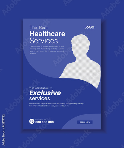 Medical poster, Roll-Up, Dl Flyer, And Rack Card Design Template