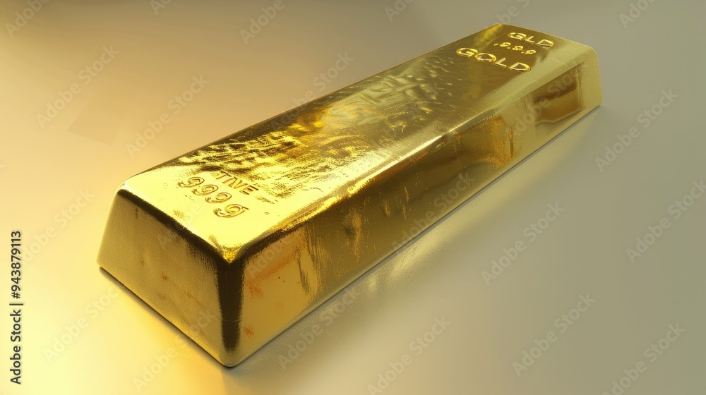 A Single Gold Bar With A Single Gold Bar With