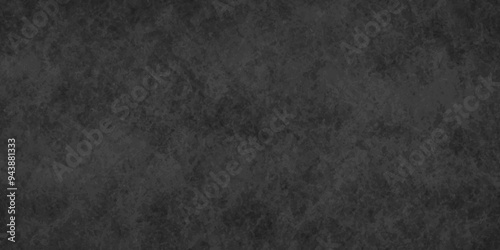 Abstract Black anthracite old retro aged dark gray charcoal stone grunge wall concrete cement blackboard and chalkboard floor texture panorama backdrop pattern design background.