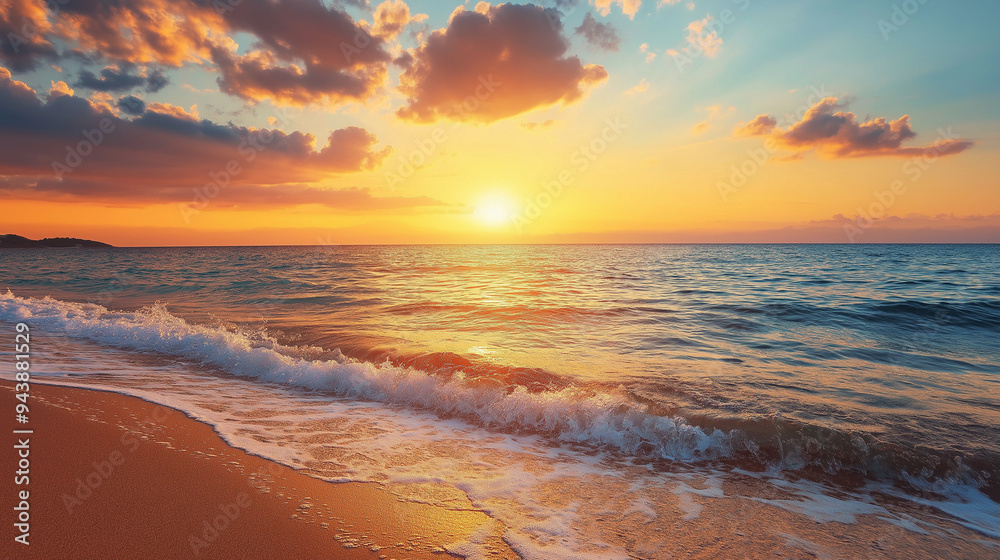 Fototapeta premium Beautiful and Vibrant Beach Summer Background