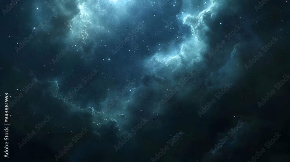Dark blue starry sky with swirling nebulae. Dark blue starry sky with swirling nebulae.