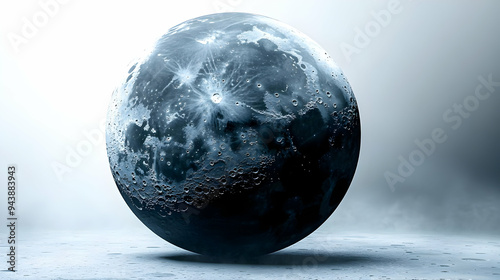Detailed, gray moon with cr...