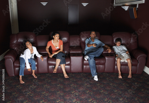 Family Watching Television photo