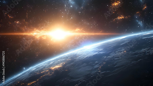 Earth from space with a bri...