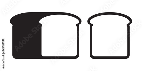 Bread slice icon. Bread icon in black color.