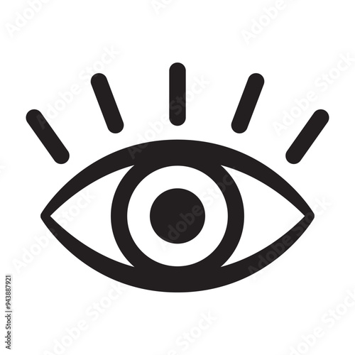 Human eye icon, eyeball vector icon.