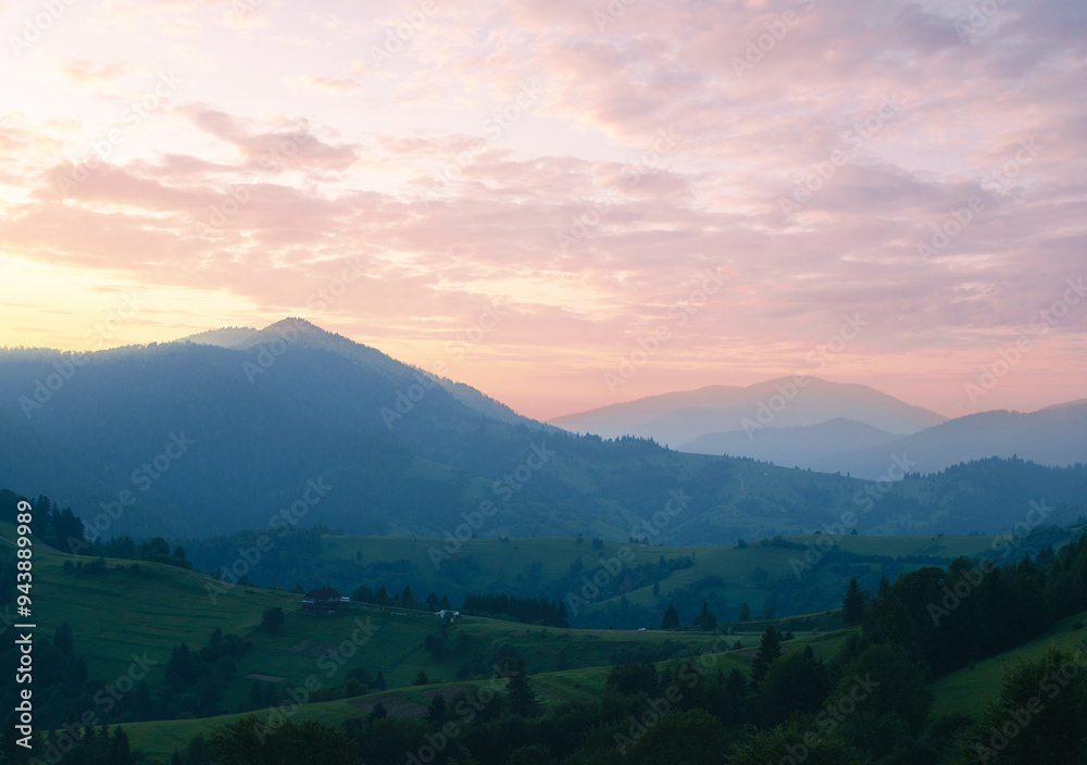The blue mountain on a sunset scene of the Carpathian mountains. Ukraine. The blue mountain on a sunset scene of the Carpathian mountains. Ukraine.