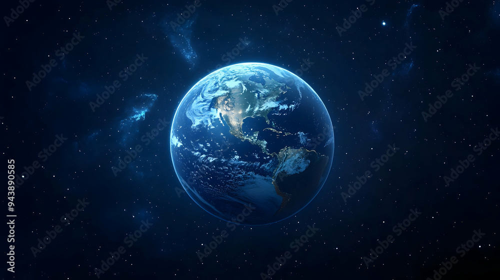 Earth in space with stars. Earth in space with stars.