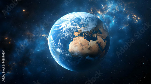 Earth in space, showing Afr...
