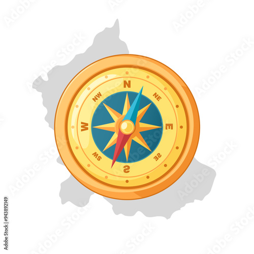 Compass rose emblem. Travel around the world.