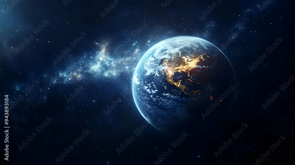 Obraz premium Earth viewed from space, showing the North American continent.