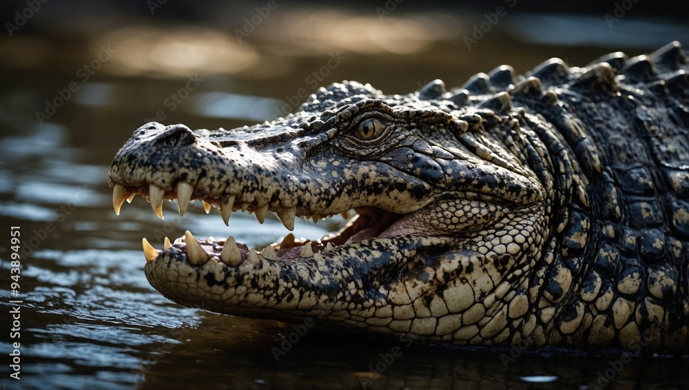 Fototapeta premium crocodile in the water