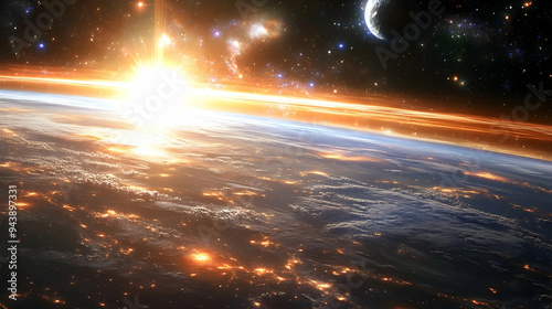 Earth's sunrise with a glow...