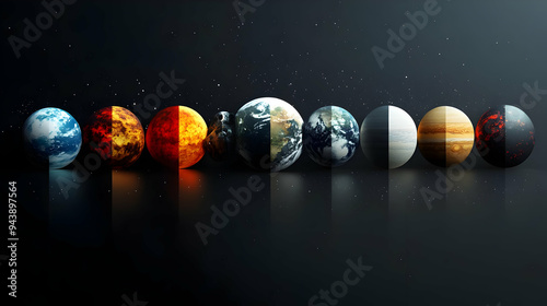 Eight planets lined up in a...
