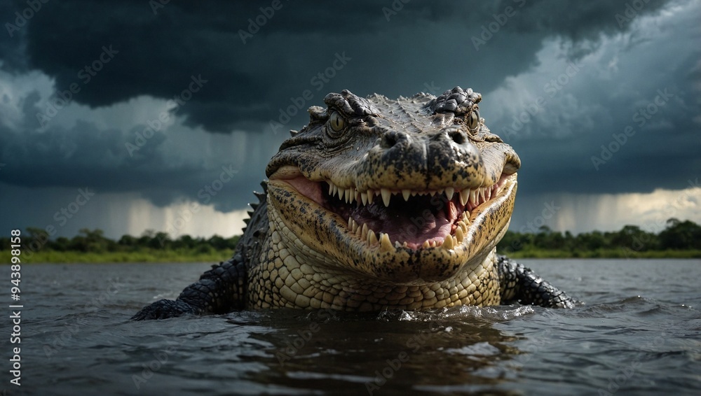 Fototapeta premium crocodile in the river