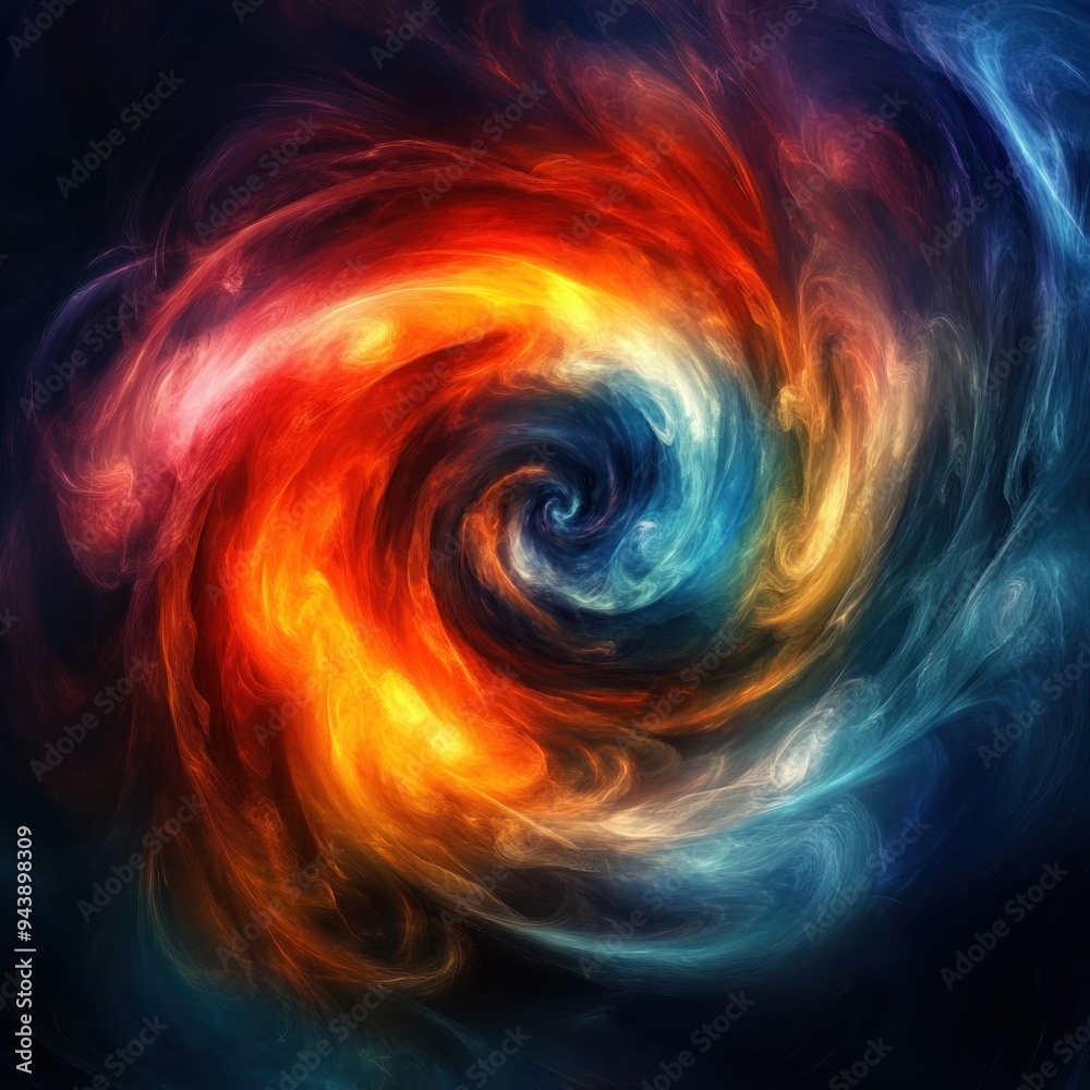 Abstract Swirling Nebula with Fire and Ice Colors Abstract Swirling Nebula with Fire and Ice Colors