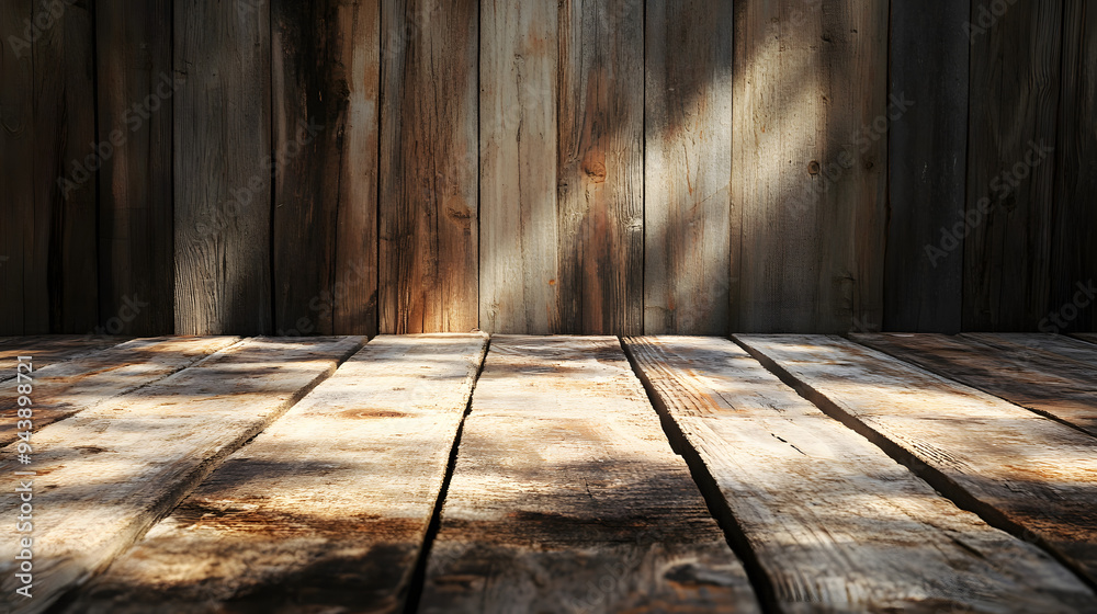 Rustic Wooden Backdrop With Warm Natural Light and Shadows Rustic Wooden Backdrop With Warm Natural Light and Shadows