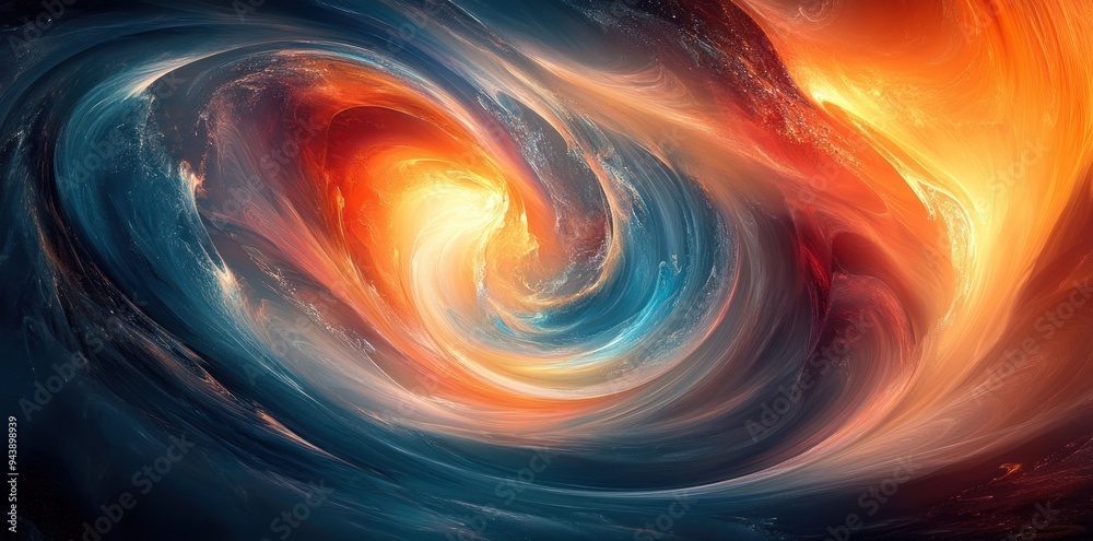 Abstract Swirling Nebula with Warm and Cool Tones Abstract Swirling Nebula with Warm and Cool Tones